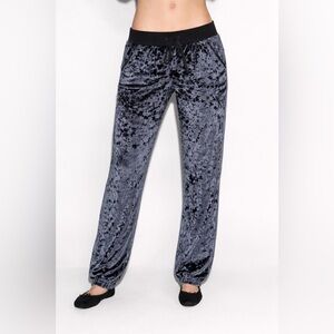 La SENZA Crushed Velvet Joggers - Navy